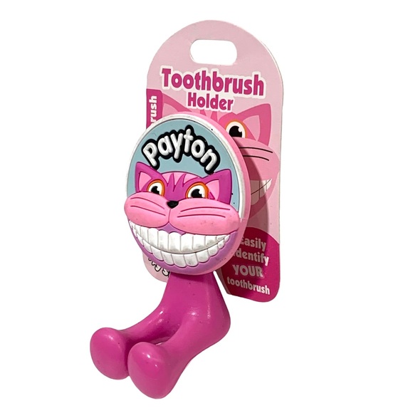 Happy Smiles Personalized Kids Toothbrush Holder Payton Cat Kitty - Picture 3 of 4